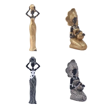 Aafrika Tüdruk Eksootiliste Figuriin Lady Naiste Tribal Kujukeste Ornament Dekoratiivne Kuju Kodus Kaunistused Vaik Figuriin Kingitus